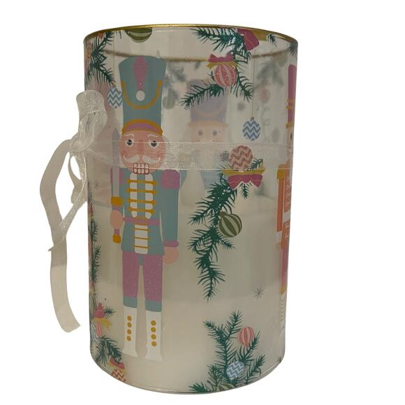 Pastel Christmas Nutcracker Flameless LED Glass Candle Holiday Decor New - Picture 7 of 14